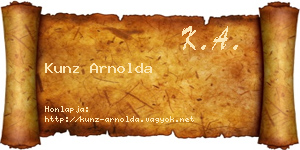 Kunz Arnolda névjegykártya